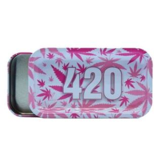 31003 - Bandeja Metal & Caja 12x6 cm. 420 Pink Leaves