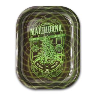 30926 - Bandeja Metal 18x14 cm. Marihuana CBD