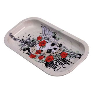 Bandeja Metal 20x10 cm. Skull Roses