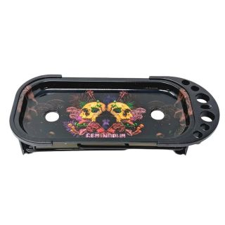 31086D - Bandeja Metal 21x10 cm. Skulls