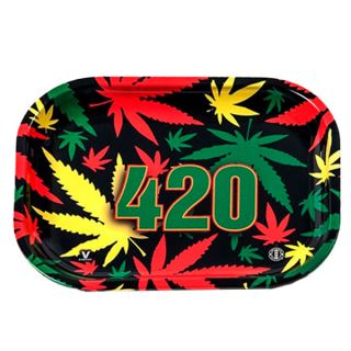 Bandeja Metal 27x16 cm. 420 Rasta Leaves