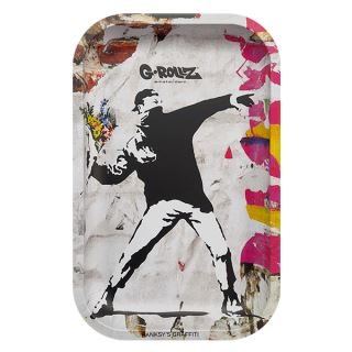 Bandeja Metal 27x16 cm. G-Rollz Banksy Flower Thrower