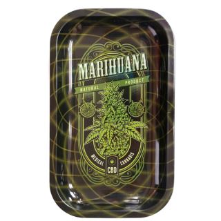30962 - Bandeja Metal 27x16 cm. Marihuana CBD