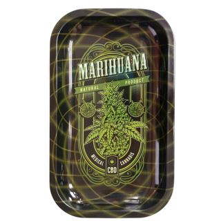 Bandeja Metal 27x16 cm. Marihuana CBD