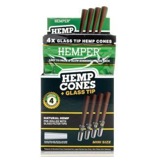 27444D - Blunts  Cones Hemper 1.1/4 & Glass Tips Hemp 12x4 ud.