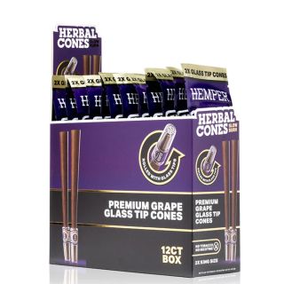 27445C - Blunts  Rolls Hemper K.S. & Glass Tips Grape 12x2 ud.