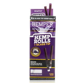 25446B - Blunts  Rolls Hemper K.S. & Glass Tips Hemp Grape 12x2 ud.