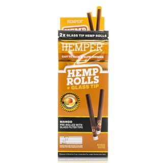 27446A - Blunts  Rolls Hemper K.S. & Glass Tips Hemp Mango 12x2 ud.