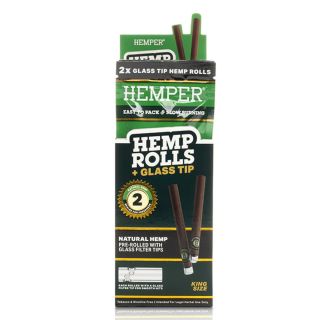 27446D - Blunts  Rolls Hemper K.S. & Glass Tips Hemp Natural 12x2 ud.