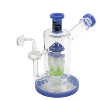 32103A - Bong Bho Cristal Percolator Blue Mushroom 19 cm.