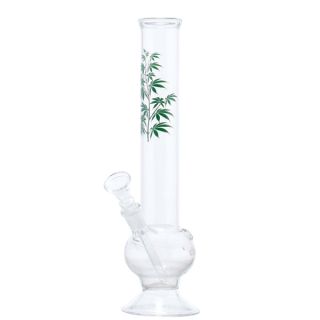 32282A - Bong Cristal  Green Leaves 30 cm.