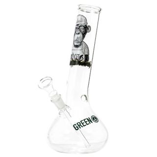 32252B - Bong Cristal  Green Line Monkey 25 cm.