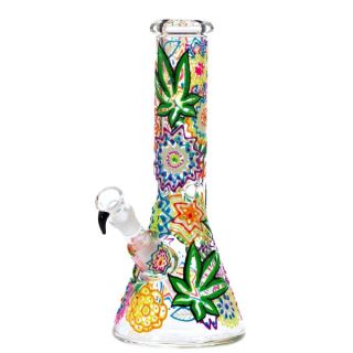 32255 - Bong Cristal  Leaf Mixed 31 cm. Heavy 7 mm.