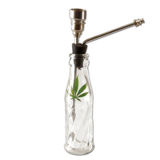 32177 - Bong Cristal Botella Leaf 15 cm.