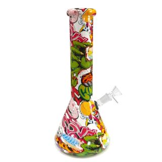 32314A - Bong Cristal Graffiti Hard 7 mm. 32 cm.