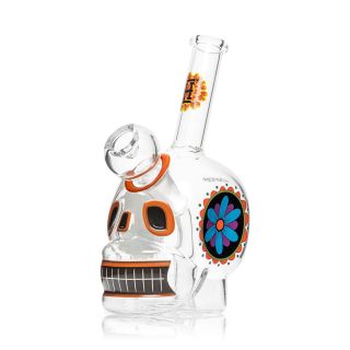 32131A - Bong Cristal Hemper Percolator  Dia de Los Muertos 16 cm.