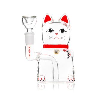 Bong Cristal Hemper Percolator  Lucky Cat 13 cm.