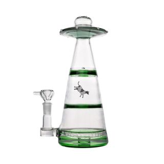 32143A - Bong Cristal Hemper Percolator  Mothership UFO Green 25 cm.