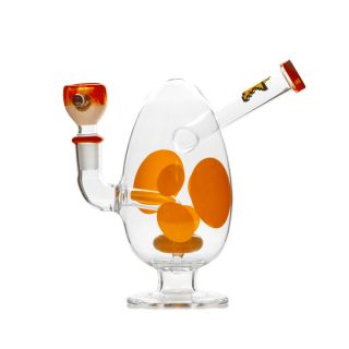 32107A - Bong Cristal Hemper Percolator  Spotted Egg Orange 18 cm.