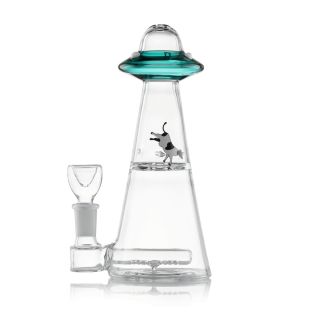 32180B - Bong Cristal Hemper Percolator  UFO Vortex Turquesa 18 cm.