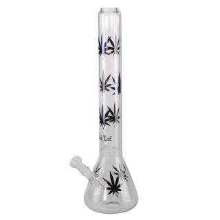 Bong Cristal Ice Black Leaf Recto 45 cm