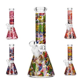 32312A - Bong Cristal Ice Gaffiti 25 cm. Mix Color