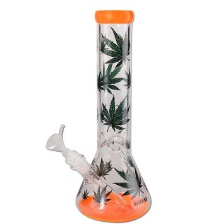 32169 - Bong Cristal Ice Piston Leaves 30 cm.