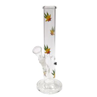 32294 - Bong Cristal Icer Recto Rasta Leaves 27 cm.