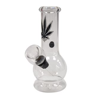 32306 - Bong Cristal Mini Leaf  Black 13 cm.