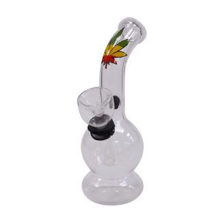 Bong Cristal Mini Rasta Leaf 13 cm.