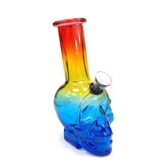 32300B - Bong Cristal Rainbow Skull 15 cm.
