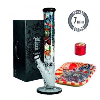 Bong Cristal Ronin & Geisha con Maleta 40 cm.