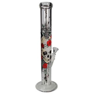 32819 - Bong Cristal Skull & Roses 45 cm.