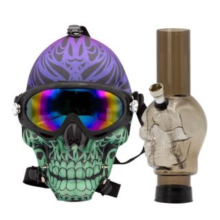 16681 - Bong Plastico Mascara Gas Purple Skull
