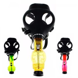 16673 - Bong Plastico Mascara Gas Skull Black