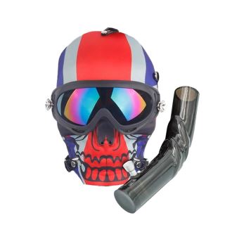 32150C - Bong Plastico Mascara Gas Skull Kingdom