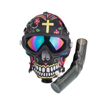 32150B - Bong Plastico Mascara Gas Skull Mexican