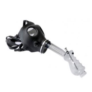 16667 - Bong Plastico Mascara de Gas Black 29 cm.