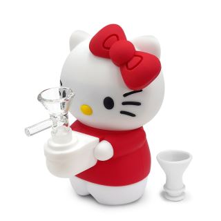32814B - Bong Silicona & Glass Hello Kitty 9x15 cm.