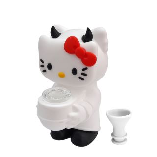 32146B - Bong Silicona & Glass Hello Kitty Devil 9x14 cm.