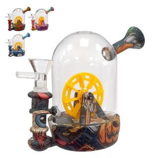 32147D - Bong Silicona & Glass Noria 7.5x14 cm. Mix color