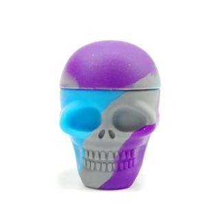 21134E - Bote Silicona  6 ml. Skull 25x30 mm. Blue & Purple Pack 10 ud.