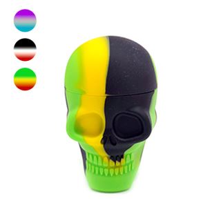 19601D - Bote Silicona  6 ml. Skull 25x30 mm. Mix Color Pack 10 ud.