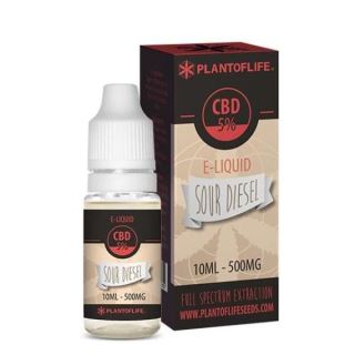 CBD E-Liquid Plant of Life Sour Diesel 10 ml. 5%.