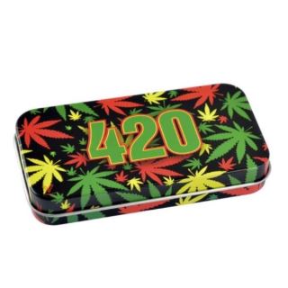 Caja Metal 420 Rasta Leaves