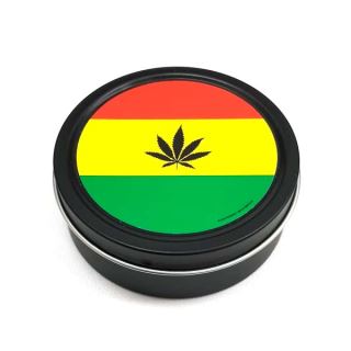 17856 - Caja Metal Redonda Leaf Rasta