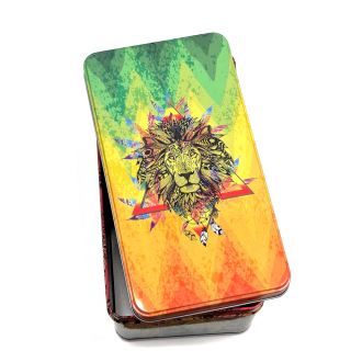 19306 - Caja Metal XXl Lion Rasta  29 x 16 x 10 cm