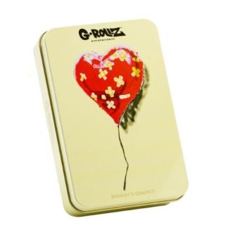 18401 - Cajita Metal Banksy Grafitti 13.5x8.5x3 cm. Corazon