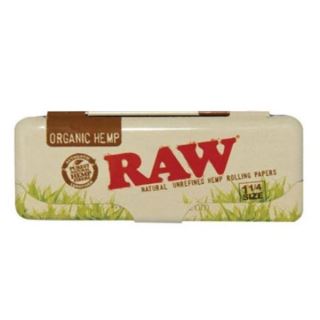 17121 - Cajita Metal Papel de Fumar Raw Organic 1.1/4