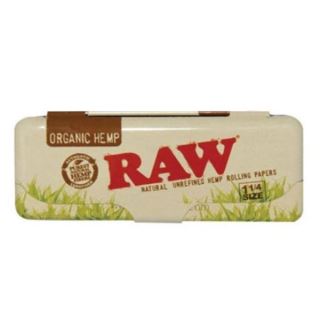 Cajita Metal Papel de Fumar Raw Organic 1.1/4